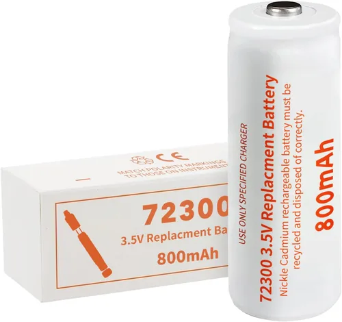 Vista 7 de Batería de repuesto para Welch Allyn 72200-800mAh 3.5V batería recargable de níquel-cadmio (se adapta a manijas de alimentación 60835, 71000 y 71670)