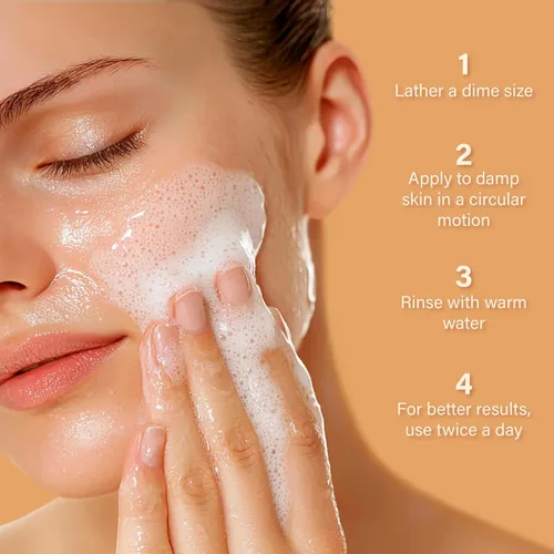 Vista 4 de Limpiador de vitamina C InstaNatural Jabón facial totalmente natural, ilumina la piel, bueno para textura desigual, hecho en EE. UU. con agua