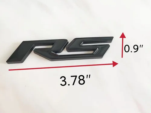 Vista 2 de 2 calcomanías de insignia RS adecuadas para autos y camiones de la serie RS (negro)