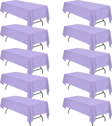 Vista 64 de BRILLMAX - Manteles para mesa rectangular de 6 pies, tela de lino de poliéster, lavable, para boda, recepción, banquete, fiesta de cumpleaños, 60 x