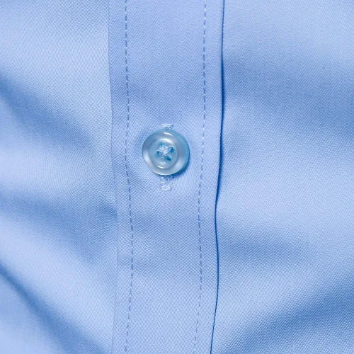 Vista 4 de Camisas de vestir para hombre de manga larga de algodón con botones y mangas largas, de corte ajustado
