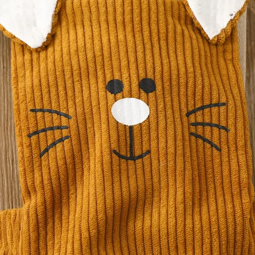 Vista 3 de Lamuusaa Trajes de Pascua para recién nacidos, sin mangas, mameluco de conejo, sin espalda, ropa de pana