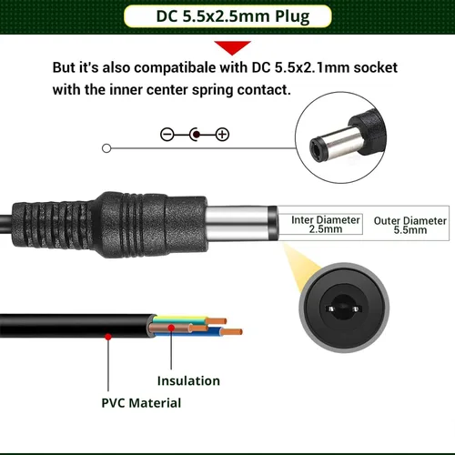 Vista 3 de Facmogu Pack de 2 adaptadores de corriente DC 5V 2A, transformadores de alimentación de CA 100-240V a CC 5V 2A 10W, conector de 5.5 x 2.5mm También