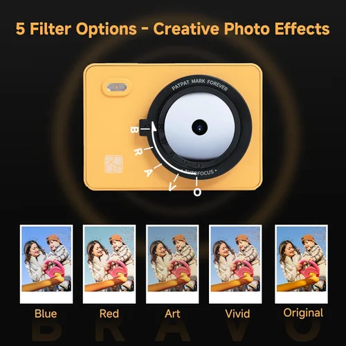 Vista 3 de HPRT Z5 - Cámara de impresión instantánea e impresora fotográfica, tecnología de sublimación de tinta, 5 efectos de filtro, flash LED, papel