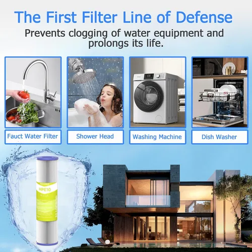 Vista 7 de Cartucho de filtro de agua de 20 micrones para toda la casa, filtros de sedimentos plisados para agua de pozo, reemplazo universal para cualquier