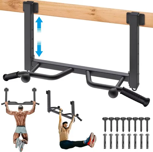 Vista 10 de Kipika 32" Ceiling Mounted Pull Up Bar - Heavy Duty, Highly Adjustable, Multifunctional Chin Up Bar - Home Gym System with Punching Bag Hanger and