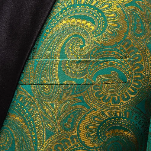 Vista 3 de Barry.Wang Blazer para hombre, abrigo deportivo de cachemira, chaqueta de traje ligero, esmoquin regular, flores, Mardi Gras, regalo de carnaval