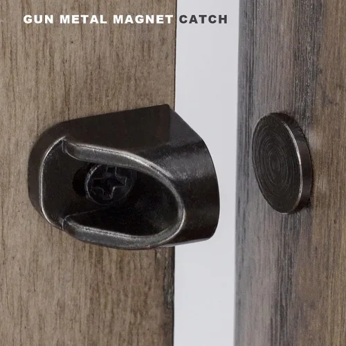Vista 3 de keenkee Paquete de 4 cierres magnéticos de níquel y 4 piezas de metal plomizo para puerta de gabinete con imán para puerta de muebles y tapón