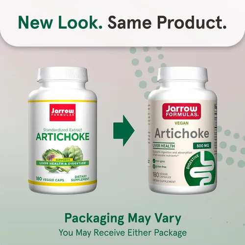 Vista 2 de Jarrow Formulas Alcachofa 500 mg - Extracto de alcachofa estandarizado - 180 porciones (cápsulas vegetales) que apoyan la salud y la digestión