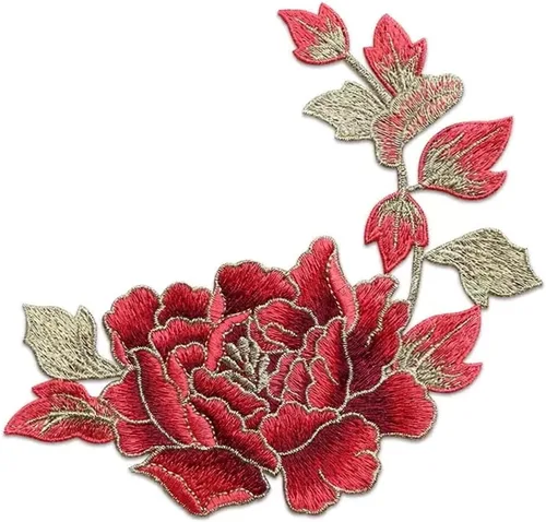 Vista 10 de 1 par de parches de peonía azul, apliques de flores para ropa de bricolaje, jeans Parches florales suaves para accesorios de ropa, decoración