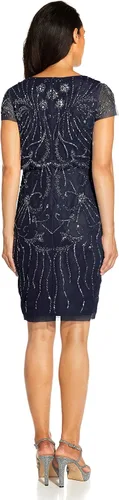 Vista 2 de Adrianna Papell Vestido de cóctel con cuentas para mujer