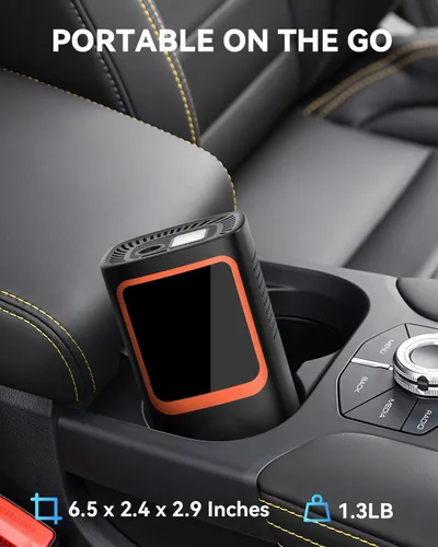 Vista 7 de KOLTGOO Compresor de aire portátil para inflado de neumáticos, bomba de aire inalámbrica de 150 PSI para neumáticos de automóvil con manómetro y luz