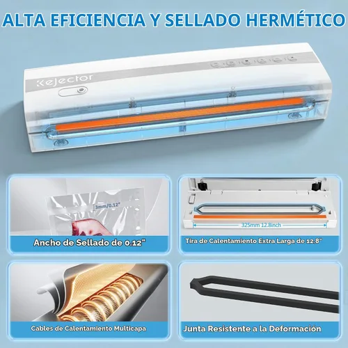 Vista 5 de 11-in-1 Vacuum Sealer for Food, Dry & Wet Auto Seal, Smart Moisture Sensor White