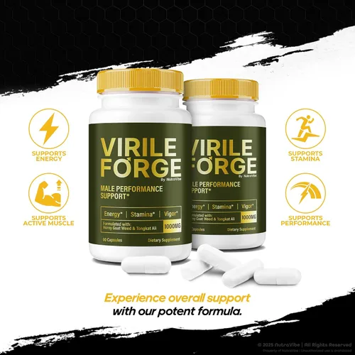 Vista 5 de Virile Forge (2 unidades) - Fórmula original y completa con potente mezcla para rendimiento, resistencia y energía duraderas, píldoras masculinas