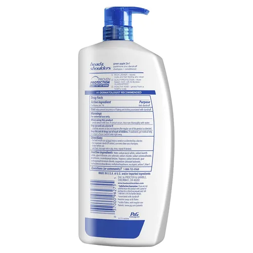 Vista 2 de Head and Shoulders Green Apple Champú 2 en 1 anticaspa + acondicionador de 32.1 onzas líquidas (el embalaje puede variar)