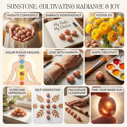 Vista 2 de Cristal Milagro Diez Piedras Solares Rodadas Cristal Curación Reiki FENG Shui Regalo Metafísico Piedra Preciosa Energía Positiva VAASTU Meditación
