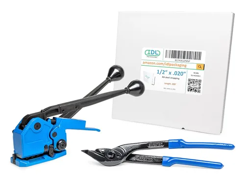 Vista 16 de IDL Packaging Ultimate Kit de flejado de acero de 1/2 pulgada x 200 pies, resistencia a la rotura de 1100 libras - Herramienta de combinación 3