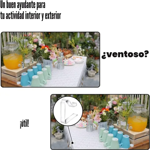 Vista 5 de 48 clips transparentes para mantel, clips de plástico para mantel de mesa, resistentes al viento, soporte para mantel de Navidad, hogar, boda
