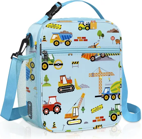 Vista 11 de Bolsa de almuerzo térmica aislada para niños Clastyle Sport Ball, grande, azul, con enfriador térmico, para niños, para picnic, escuela, canasta
