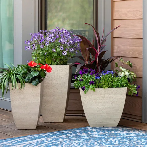 Vista 2 de Southern Patio Hdr-091646 Newland - Maceta color blanco Gris