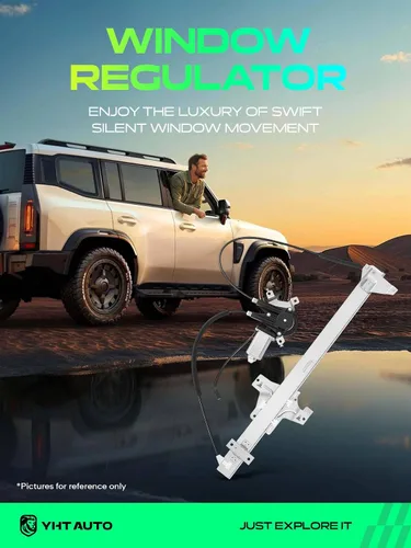 Vista 2 de YHTAUTO Elevalunas eléctrico delantero del lado del conductor con conjunto de motor de 2 pines para Ford E-150 E-250 Econoline E-350 E-450 E-550