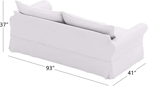 Vista 7 de La funda de sofá de algodón solo se adapta al sofá Pottery Barn PB Comfort Grand Roll Arm (borde de cuchillo beige)