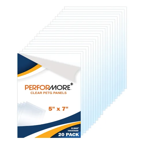 Vista 8 de Performore Paquete de 3 láminas de plexiglás de 5 x 7 pulgadas con película protectora, paneles PETG de 0.04 pulgadas de grosor, hoja de plástico