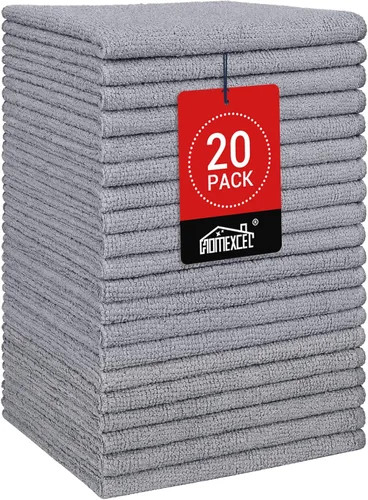 Vista 9 de HOMEXCEL Paquete de 20 paños blancos, suaves y reutilizables