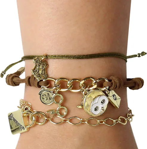 Vista 2 de Bioworld Harry Potter - Juego de pulseras de 3 piezas para fiesta de brazo, Cuero sintético, Sin gemas.