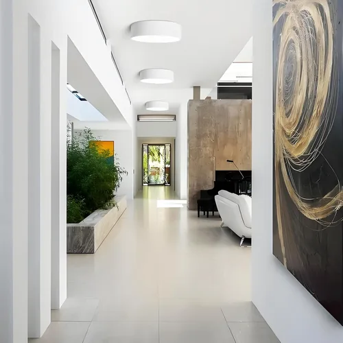 Vista 9 de Lámpara de Techo LED Blanca Regulable de Montaje al Ras, Accesorios de Iluminación Modernos Redondos para Pasillo, Luces de Techo 5CCT 2700K-6000K