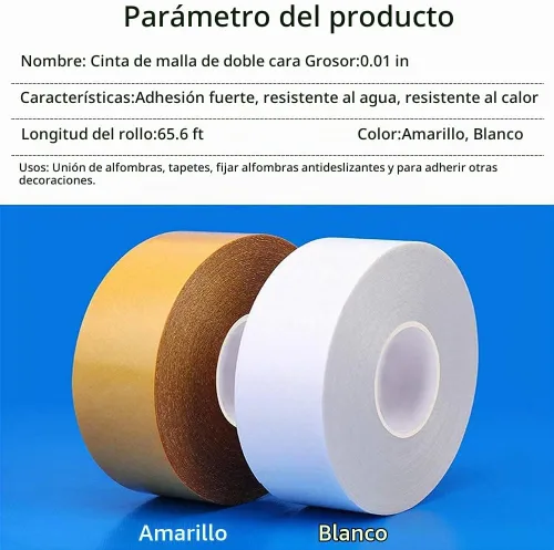 Vista 3 de Qujianwei - Cinta adhesiva de doble cara para alfombra Blanco