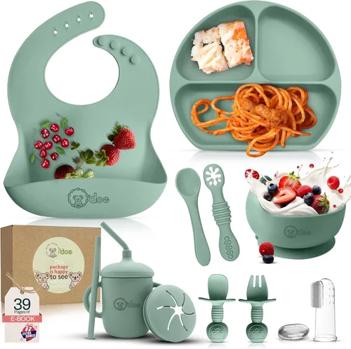 Vista 9 de O'doe™ Silicone Baby Feeding Set, 17-Piece Baby Weaning Set BPA-Free Púrpura