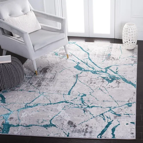 Vista 37 de SAFAVIEH Amelia Collection - Alfombra decorativa de 2 x 4 pies, gris y negro, diseño abstracto moderno, no desprende pelusa y de fácil cuidado