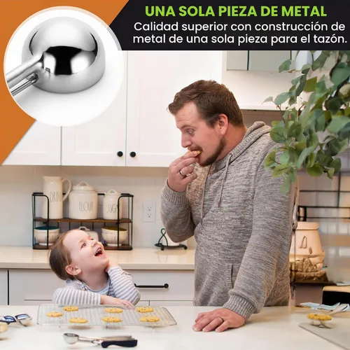 Vista 6 de Spring Chef - Cuchara de melón de acero inoxidable extra pequeña, #100, color negro Mini Cookie Scoop for Baking with Trigger Release, Watermelon