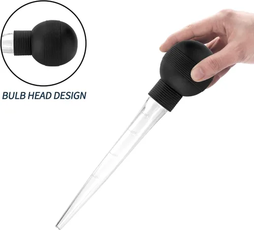 Vista 5 de Kendane Baster de Pavo con Cepillo de Limpieza, Jeringa Baster para Hornear y Asar Pavo en Casa, Incluye Bombilla Desmontable de Grado Alimenticio