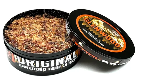 Vista 3 de Glenwood - Paquete variado de carne seca masticable, carne seca rallada, teriyaki y latas originales de 0.32 onzas (paquete de 6)