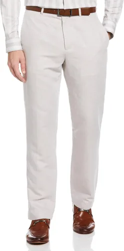 Vista 5 de Perry Ellis Pantalón de mezcla de lino de ajuste moderno para hombre Blanco brillante