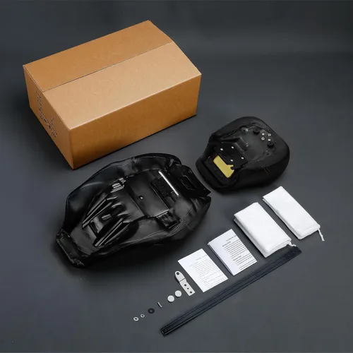 Vista 5 de XFMT Asiento de motocicleta de perfil bajo de dos piezas para 2 personas, asiento para conductor y pasajero para Harley Touring Road King Street