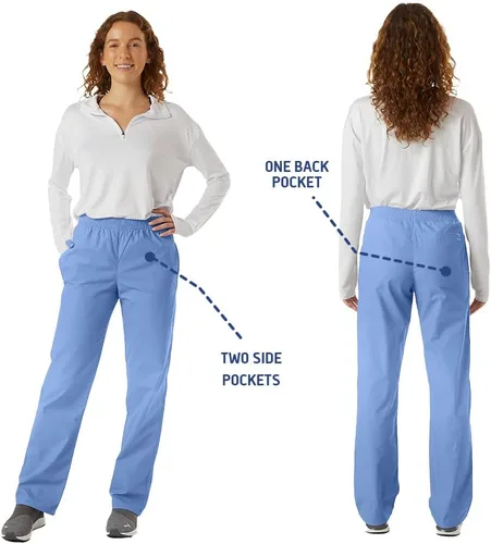 Vista 3 de Pantalón médico unisex, pantalones de uniforme médico clásicos ultra suaves, pantalones de cintura elástica, pantalones médicos y pantalones cargo