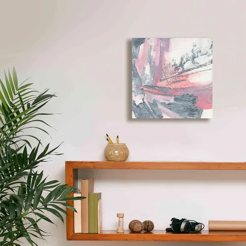 Vista 8 de Epic Graffiti 'Whitewashed Blush I' por Chris Paschke, lienzo de arte de pared Giclée, 12 x 12 pulgadas