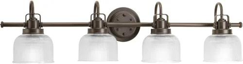 Vista 25 de Progress Lighting P2989-15 Colección Archie Tocador de Baño Costero de Cristal Transparente Prismático Doble, 1 Luz, Cromo Pulido