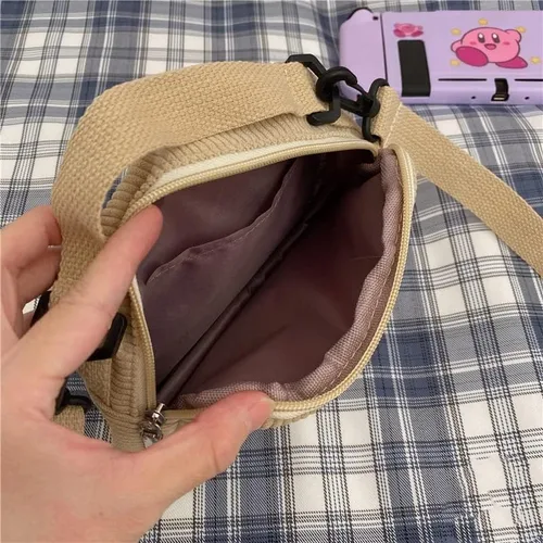Vista 4 de AWXZOM Pequeño y lindo bolso cruzado de pana mini bolso cruzado kawaii pequeño bolso cruzado kawaii pequeño