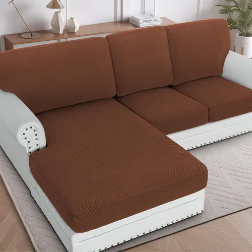 Vista 51 de H.Versailtex - Funda de sofá seccional de 1 pieza, funda deslizante para chaise con forma de L, funda de cojín separada para sofá seccional tanto