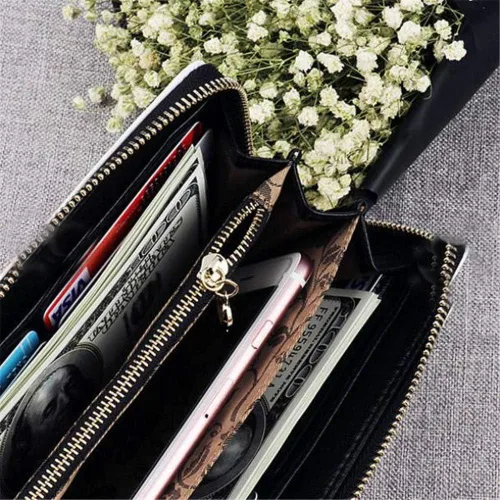 Vista 2 de Cartera de piel para mujer con monedero de pulsera el mejor regalo para mujeres