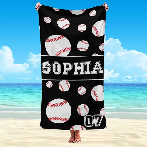 Vista 8 de Artsadd Toalla de playa personalizada para adultos, manta de playa personalizada de baloncesto con nombre inicial como regalo de fiesta para viajes