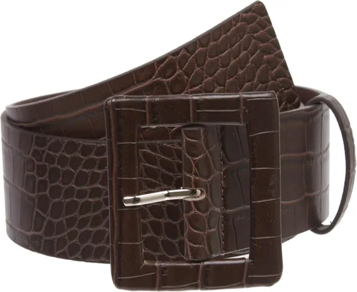 Vista 11 de 2 1/4 "ancho señoras de cintura alta imitación cocodrilo estampado charol cinturón de moda Borgoña