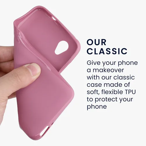 Vista 3 de kwmobile Funda compatible con Alcatel 1 (5.0") - Funda protectora de silicona TPU suave y delgada - Rosa oscuro