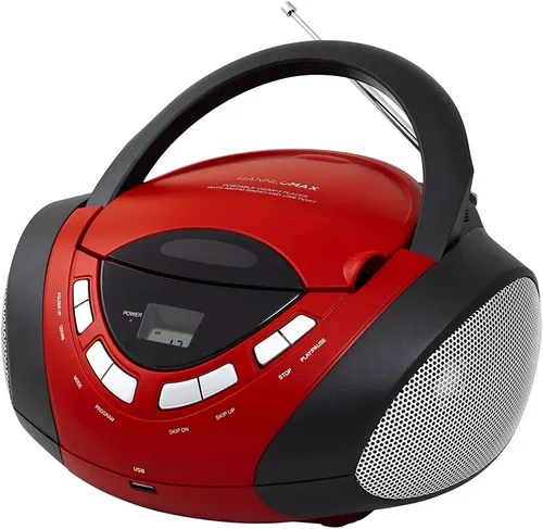 Vista 6 de HANNLOMAX HX-320CD CD/MP3 Boombox, radio AM/FM, puerto USB para reproducción de MP3, entrada auxiliar, pantalla LCD, fuente de alimentación dual
