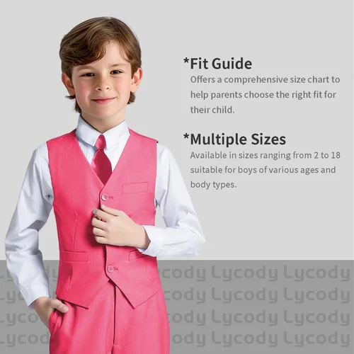 Vista 6 de Conjunto de chaleco para niños, trajes formales, trajes de boda, ropa de vestir