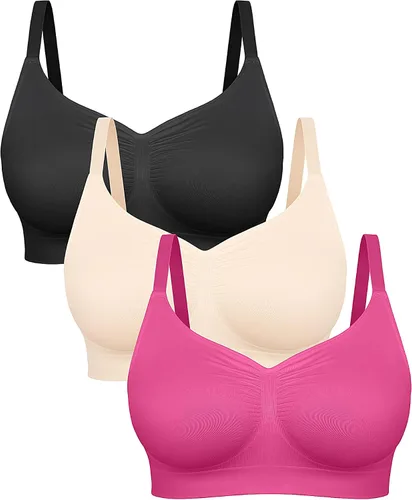 Vista 14 de FeelinGirl Bralettes para mujer con soporte, sujetadores cómodos sin aros, sin costuras, para uso diario
